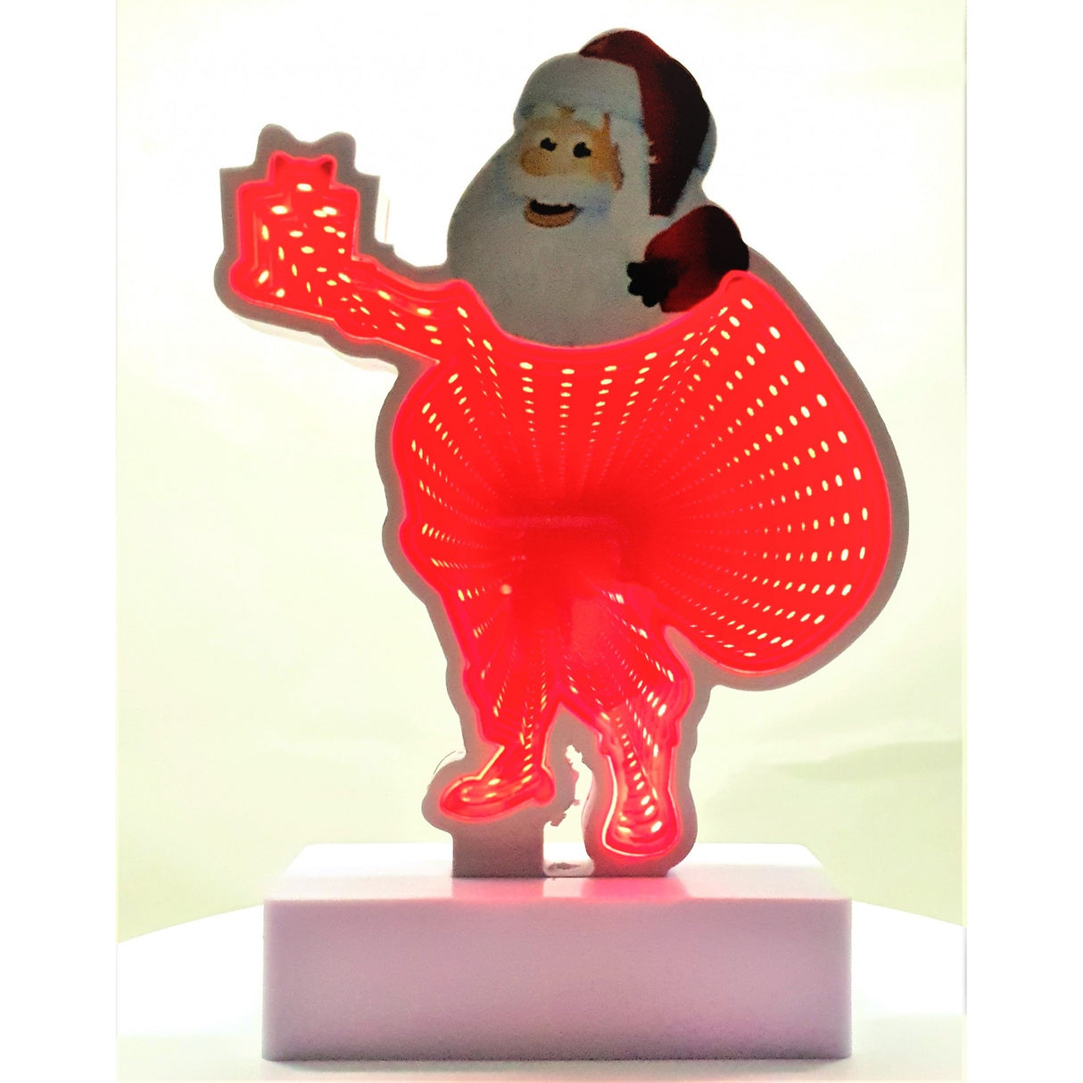 Decoratiune Luminoasa cu Baterii/USB Neon Model Mos Craciun 20 cm Alb Rece - vivimall.ro