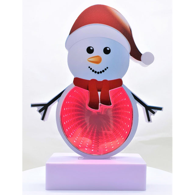 Decoratiune Luminoasa cu Baterii/USB Neon Model Om de Zapada 20 cm Alb Rece - vivimall.ro