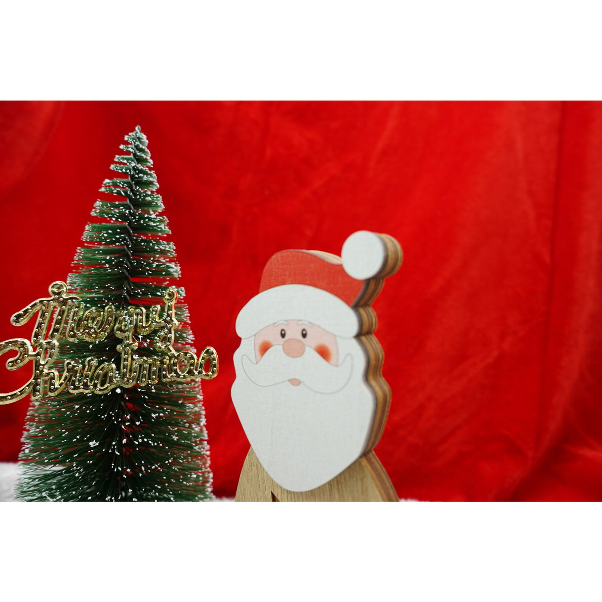 Decoratiune luminoasa, Vivimall, Mos Craciun, maro, lungime: 10 cm, latime: 5 cm, inaltime: 19 cm, lemn, interior/exterior - vivimall.ro