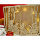 Decoratiune luminoasa, Vivimall, Peisaj de iarna - Mos Craciun, maro, lungime: 21 cm, latime: 5 cm, inaltime: 16 cm, lemn, interior/exterior - vivimall.ro