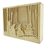 Decoratiune luminoasa, Vivimall, Peisaj de iarna - Mos Craciun, maro, lungime: 21 cm, latime: 5 cm, inaltime: 16 cm, lemn, interior/exterior - vivimall.ro