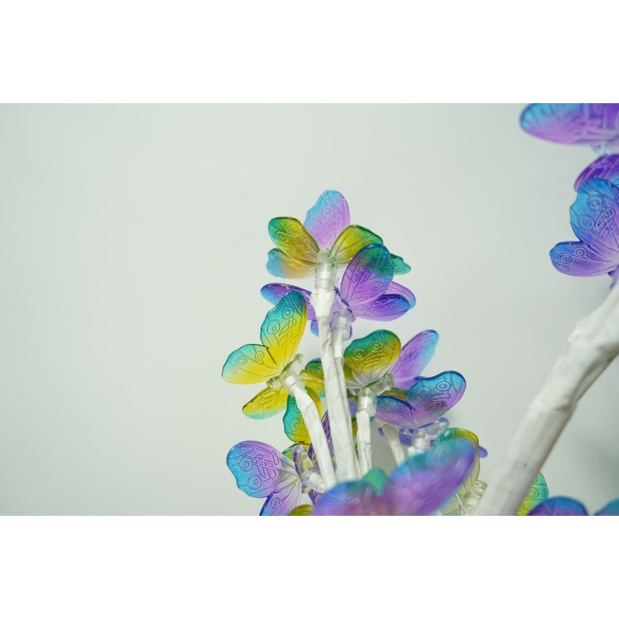 Decoratiune luminoasa, Vivimall, Tip copac cu fluturi, cu baterii/USB - vivimall.ro
