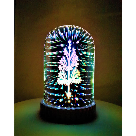 Decoratiune Luminoasa Tip Glob Cylindrical Mirror Light cu Baterii/USB 15 cm Multicolor - vivimall.ro