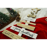 Decoratiune masa decorata, Mesaje Craciun, Crem-Alb, din Lemn, 22.5 cm x 36 cm, Interior, Vivimall - vivimall.ro