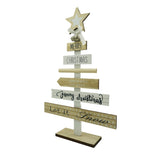 Decoratiune masa decorata, Mesaje Craciun, Crem-Alb, din Lemn, 22.5 cm x 36 cm, Interior, Vivimall - vivimall.ro