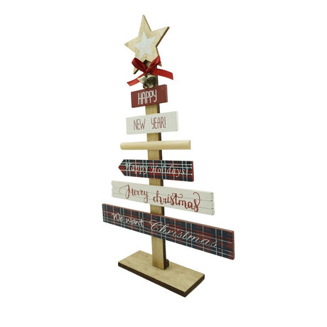 Decoratiune masa decorata, Mesaje Craciun, Multicolor, din Lemn, 22.5 cm x 36 cm, Interior, Vivimall - vivimall.ro