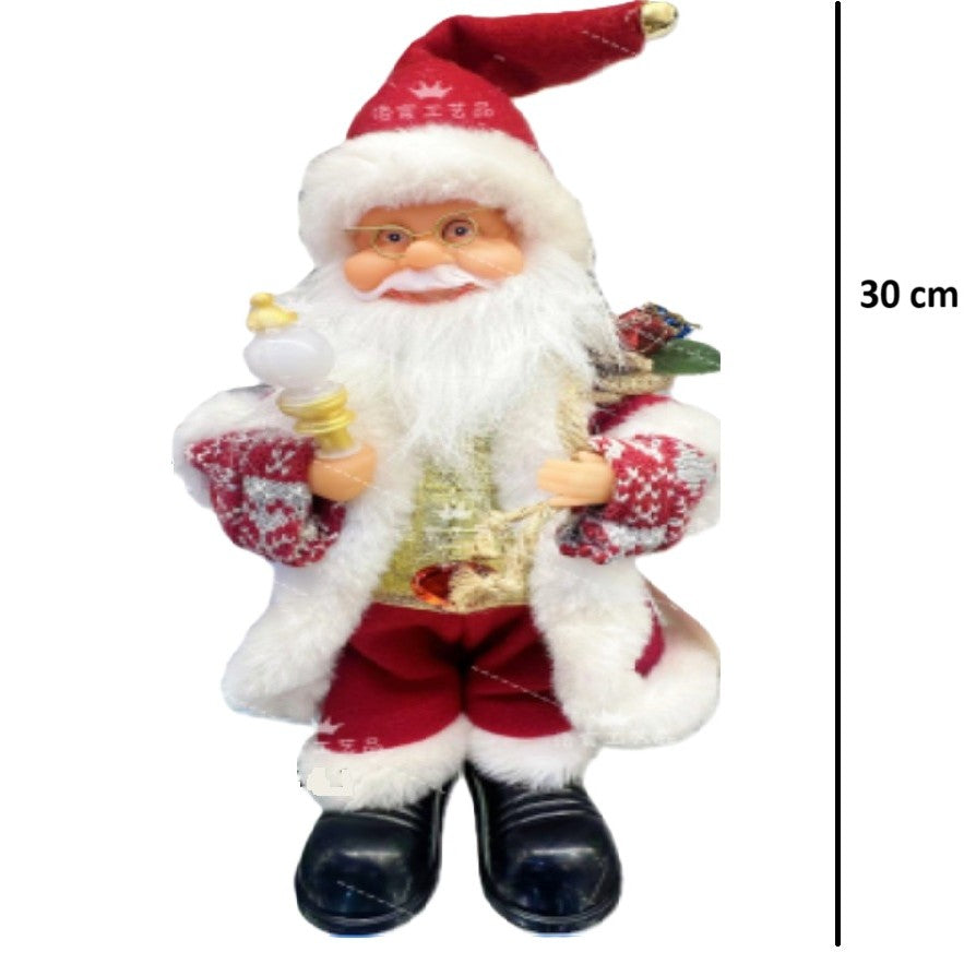Decoratiune Mos Craciun, Vivimall, Animat, care Canta si Danseaza, Imbracat Festiv, 30 x 10 x 12 cm, Rosu - vivimall.ro