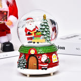 Decoratiune muzicala glob cu zapada, cu lumini si muzica, Mos Craciun, 12.5 cm, multicolor - vivimall.ro