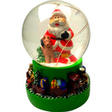 Decoratiune muzicala glob cu zapada, cu lumini si muzica, Mos Craciun, 13.5 cm, multicolor - vivimall.ro