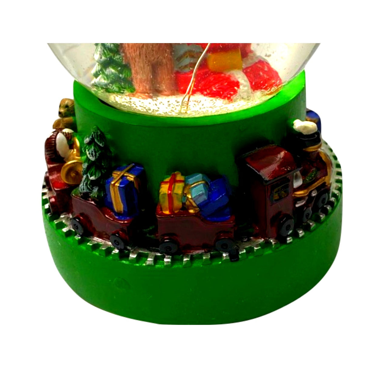 Decoratiune muzicala glob cu zapada, cu lumini si muzica, Mos Craciun, 13.5 cm, multicolor - vivimall.ro