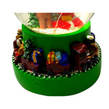 Decoratiune muzicala glob cu zapada, cu lumini si muzica, Mos Craciun, 13.5 cm, multicolor - vivimall.ro