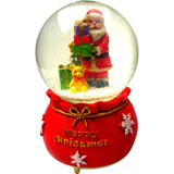 Decoratiune Muzicala Glob Cu Zapada, Cu Lumini Si Muzica, Mos Craciun, 16 Cm