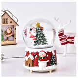 Decoratiune glob cu zapada Flippy, Mos Craciun in brad, diametru 6.5 cm, multicolor - vivimall.ro