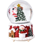 Decoratiune glob cu zapada Flippy, Mos Craciun in brad, diametru 6.5 cm, multicolor - vivimall.ro