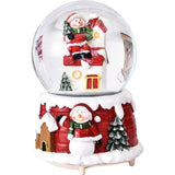 Decoratiune glob cu zapada Flippy, Mos Craciun pe casa, diametru 6.5 cm, multicolor - vivimall.ro