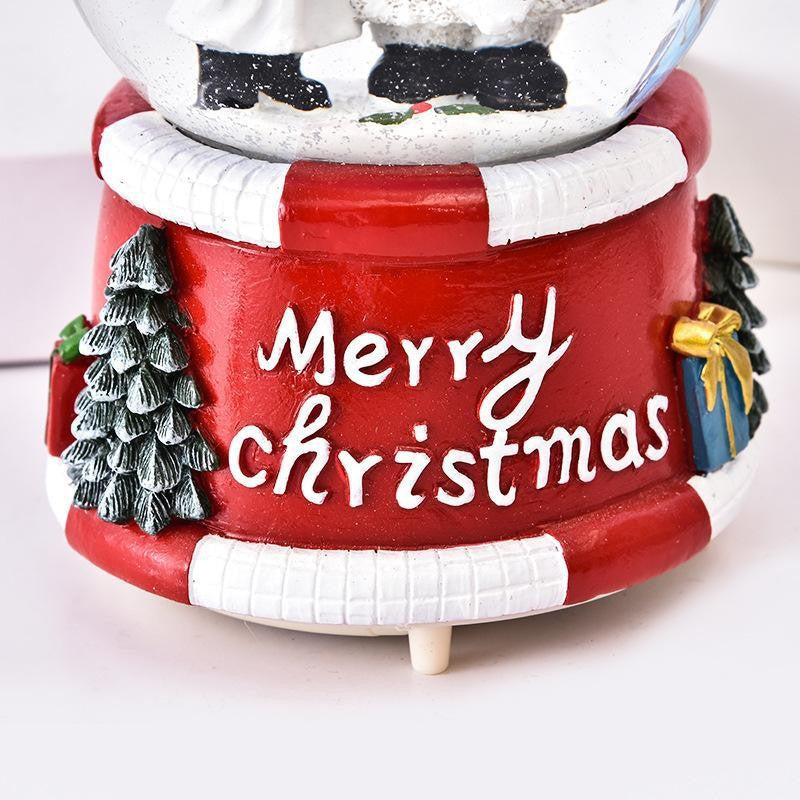 Decoratiune glob cu zapada Vivimall, Baiat si om de zapada, diametru 4.5 cm, multicolor - vivimall.ro