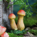 Decoratiune Ornament pentru Ghiveci, Flippy, Decoratiune pentru Gradina, Model 2 Ciuperci Rosii cu Tulpina Galbena, 3 x 4.4 cm, Galben - vivimall.ro