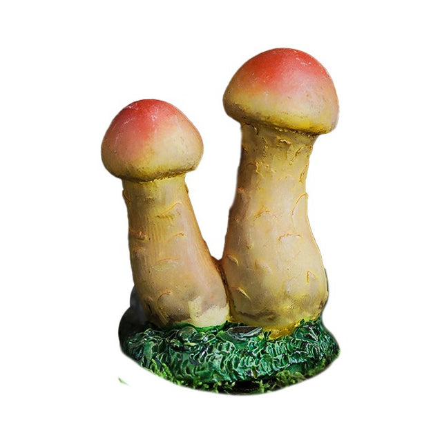 Decoratiune Ornament pentru Ghiveci, Flippy, Decoratiune pentru Gradina, Model 2 Ciuperci Rosii cu Tulpina Galbena, 3 x 4.4 cm, Galben - vivimall.ro