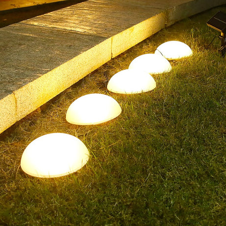 Decoratiune Pentru Gradina, Lampa Solara In Forma De Ciuperca, 5 Ciuperci, Alb Cald - vivimall.ro