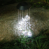 Lampa solara de tip decoratiune pentru gradina, Vivimall, model clopotel de vant,  alb cald - vivimall.ro