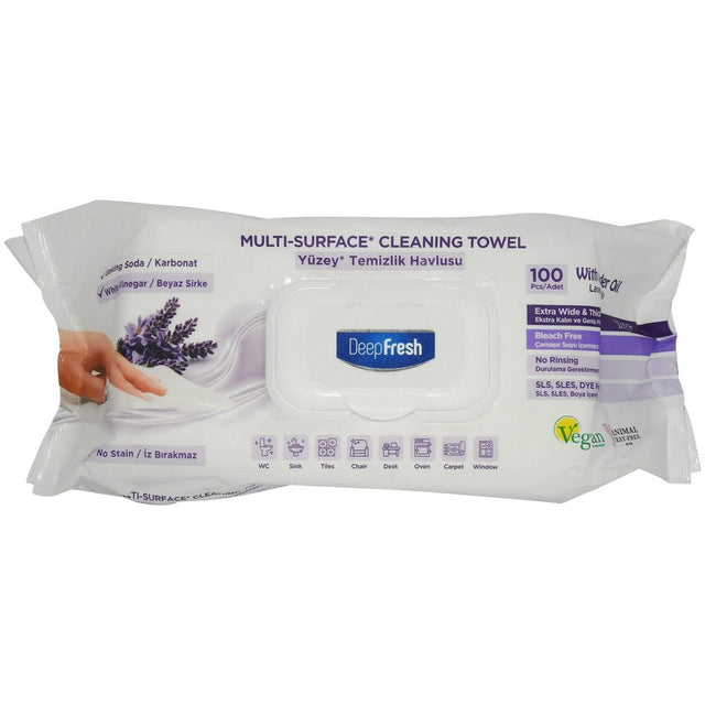 Servetele Umede pentru Curatarea Multisuprafetelor, Deep Fresh, Lavanda, Set 100 Bucati - vivimall.ro