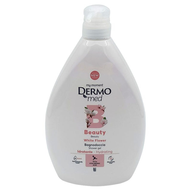 Gel de Dus, DERMOMED, Beauty White Flower, 1 L - vivimall.ro