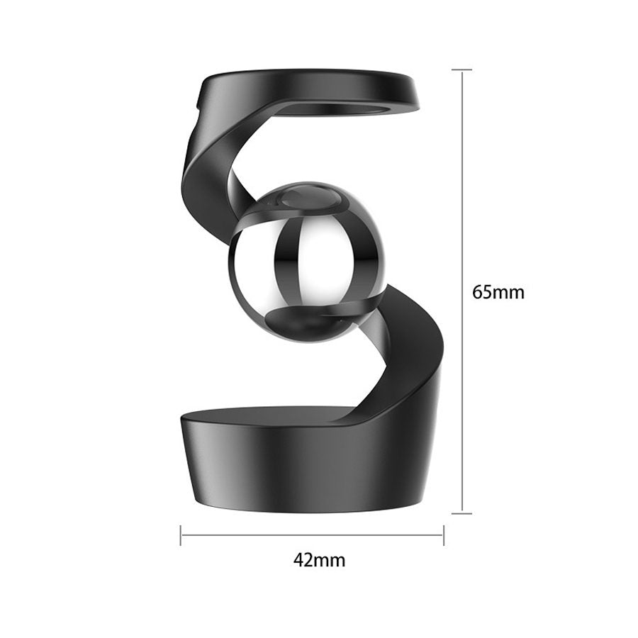 Jucarie Fidget pentru Adulti, Flippy, Giroscop Levitant de Birou, Jucarie Anti-Stres pentru Adulti, Spinner Flotant cu Iluzie Optica Hipnotica, 65x42x42 mm, 145 gr, Negru - vivimall.ro