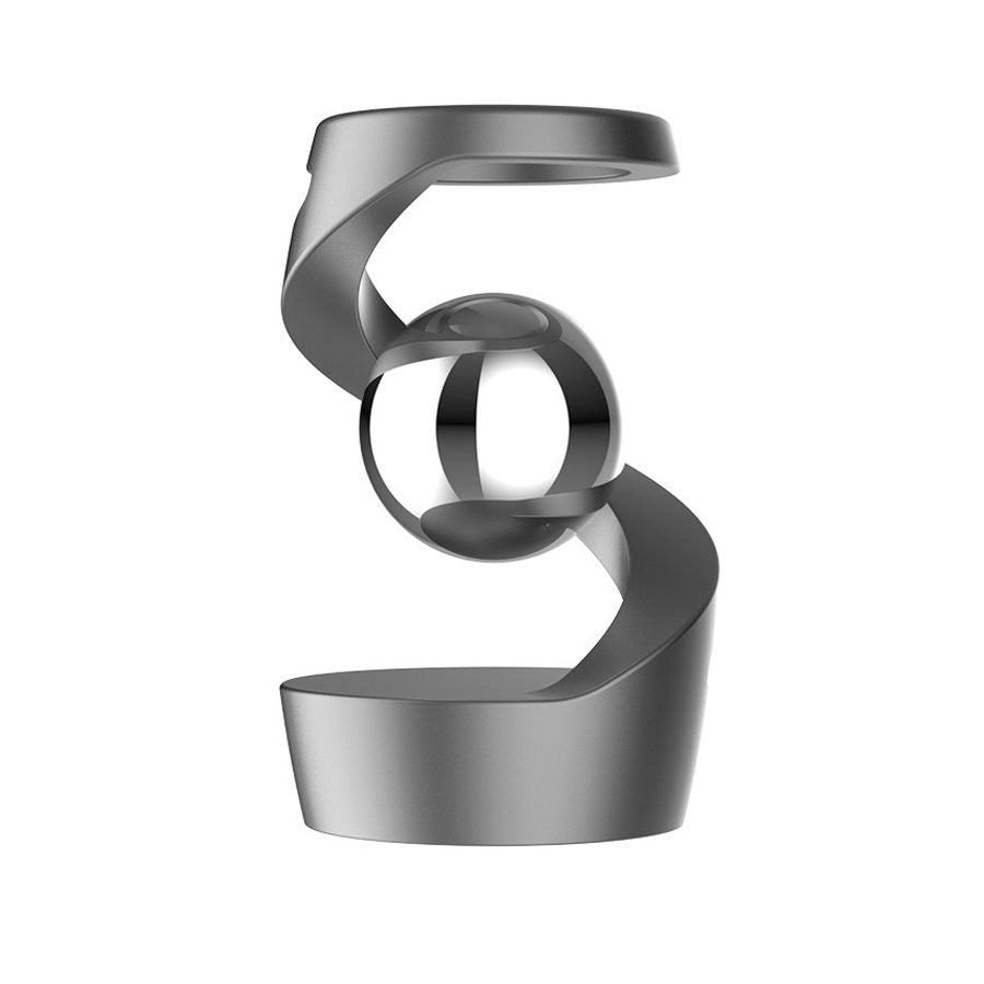 Jucarie Fidget pentru Adulti, Flippy, Giroscop Levitant de Birou, Jucarie Anti-Stres pentru Adulti, Spinner Flotant cu Iluzie Optica Hipnotica, 65x42x42 mm, 145 gr, Gri - vivimall.ro