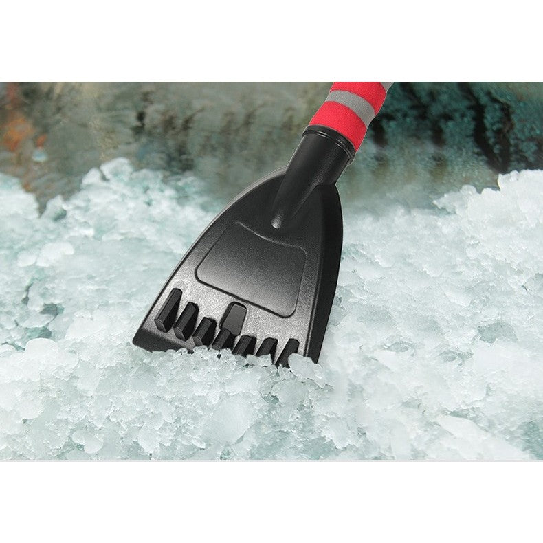 Perie de Zapada cu Racleta pentru Masina, Vivimall, Multifunctionala, Rotativa, Demontabila, cu Maner Antiderapant, Aluminiu, Plastic, Fragmentarea Ghetii de pe Parbriz, Solutia pentru Iarna, pentru Dezghetare, 54x10.5x27 cm, Rosie - vivimall.ro