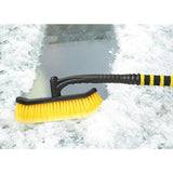 Perie de Zapada cu Racleta pentru Masina, Vivimall, Multifunctionala, Rotativa, Demontabila, cu Maner Antiderapant, Aluminiu, Plastic, Fragmentarea Ghetii de pe Parbriz, Solutia pentru Iarna, pentru Dezghetare, 54x10.5x27 cm, Galbena - vivimall.ro