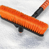 Perie de Zapada cu Racleta pentru Masina, Vivimall, Multifunctionala, Rotativa, Demontabila, cu Maner Antiderapant, Telescopica, Aluminiu, Plastic, Fragmentarea Ghetii de pe Parbriz, Solutia pentru Iarna, pentru Dezghetare, Portocalie - vivimall.ro