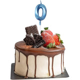 Lumanare Cifra 0, Flippy, Model Diamond, 5 x 3.4 cm, Albastru - vivimall.ro