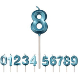 Lumanare Cifra 8, Flippy, Model Diamond, 5 x 3.4 cm, Albastru - vivimall.ro