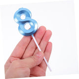 Lumanare Cifra 8, Flippy, Model Diamond, 5 x 3.4 cm, Albastru - vivimall.ro