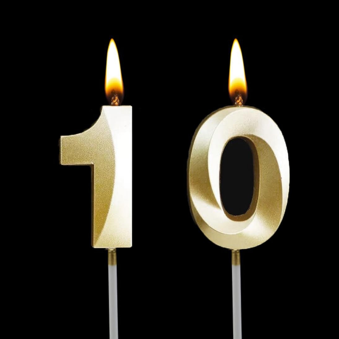 Lumanare Cifra 0, Flippy, Model Diamond, 5 x 3.4 cm, Auriu - vivimall.ro