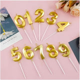 Lumanare Cifra 3, Flippy, Model Diamond, 5 x 3.4 cm, Auriu - vivimall.ro