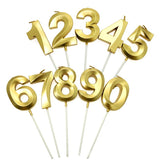 Lumanare Cifra 3, Flippy, Model Diamond, 5 x 3.4 cm, Auriu - vivimall.ro