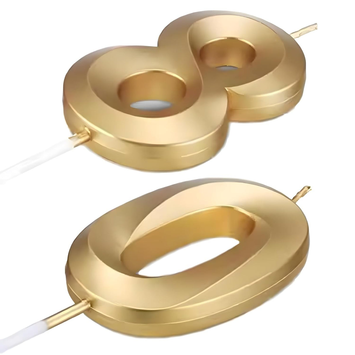 Lumanare Cifra 8, Flippy, Model Diamond, 5 x 3.4 cm, Auriu - vivimall.ro