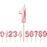 Lumanare Cifra 1, Flippy, Model Diamond, 5 x 3.4 cm, Roz - vivimall.ro