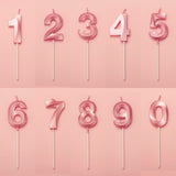 Lumanare Cifra 2, Flippy, Model Diamond, 5 x 3.4 cm, Roz - vivimall.ro