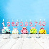 Lumanare Cifra 5, Flippy, Model Diamond, 5 x 3.4 cm, Roz - vivimall.ro