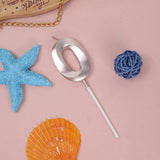 Lumanare Cifra 0, Flippy, Model Diamond, 5 x 3.4 cm, Argintiu - vivimall.ro