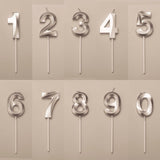 Lumanare Cifra 3, Flippy, Model Diamond, 5 x 3.4 cm, Argintiu - vivimall.ro