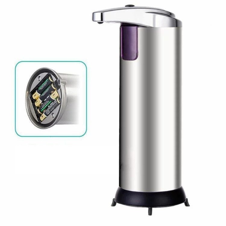 Dispenser pentru Sapun Lichid/Dezinfectant, Vivimall, cu Senzor Infrarosu de Miscare, din Otel Inoxidabil, 250 ml, 19 x 11 cm, Gri - vivimall.ro