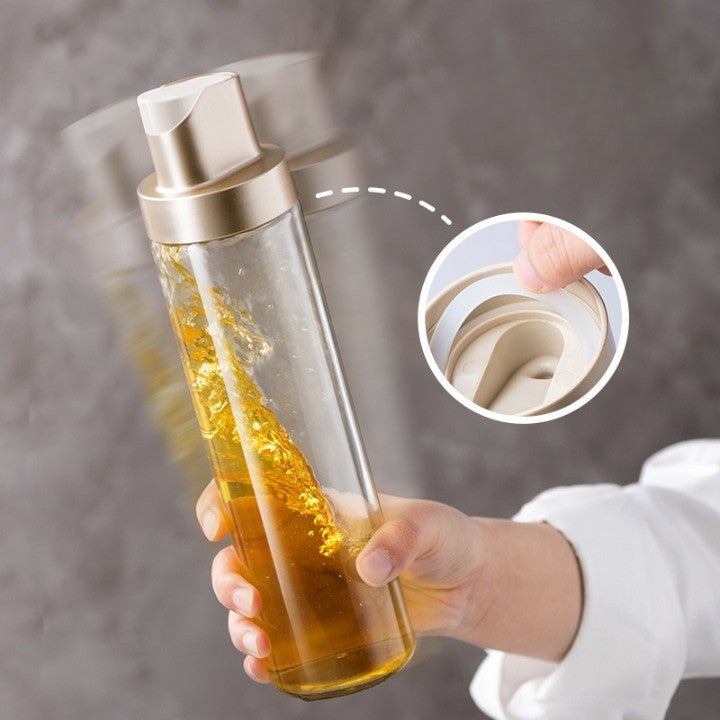 Dispenser pentru Ulei, Vivimall, Deschidere si Inchidere Automata a Rezervorul, cu Inductie Gravitationala, 500 ml, 26.1x6.2x6.2cm, Gri - vivimall.ro