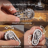 Jucarie Fidget Spinner Premium Anti Stres, Vivimall, Giroscop din Aliaj, Jucarie din Metal de decompresie, forma Lant de Angrenaj de Bicicleta, 6 x 3.5 cm, Argintiu - vivimall.ro