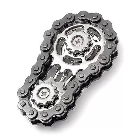 Премиум антистресова играчка Fidget Spinner, алуминиев жироскоп, метална играчка за декомпресия, форма на верига за велосипедни предавки