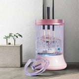 Dispozitiv Portabil de Curatare a Pensulelor de Machiaj, Vivimall, pentru Pensule de Diferite Dimensiuni, 5V, 7000RPM, Vibratii Sonice, USB Type C, 9x9x16 cm, Roz - vivimall.ro