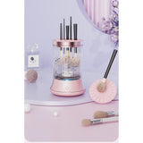 Dispozitiv Portabil de Curatare a Pensulelor de Machiaj, Vivimall, pentru Pensule de Diferite Dimensiuni, 5V, 7000RPM, Vibratii Sonice, USB Type C, 9x9x16 cm, Roz - vivimall.ro