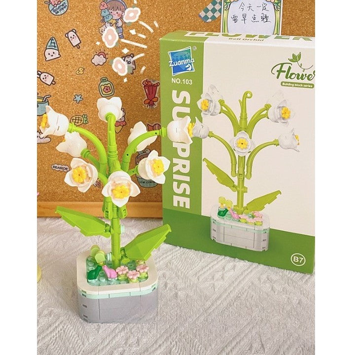 Set de Constructie Lacramioara in Ghiveci, Vivimall, 4 Ani, Ornament Creativ, 17.1x6.2 cm, Alb - vivimall.ro